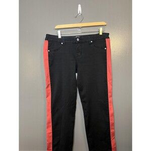 Puzzle Jeans Womens 13 Black Red Racing Stripe Stretch Skinny Jeans 5-Pocket